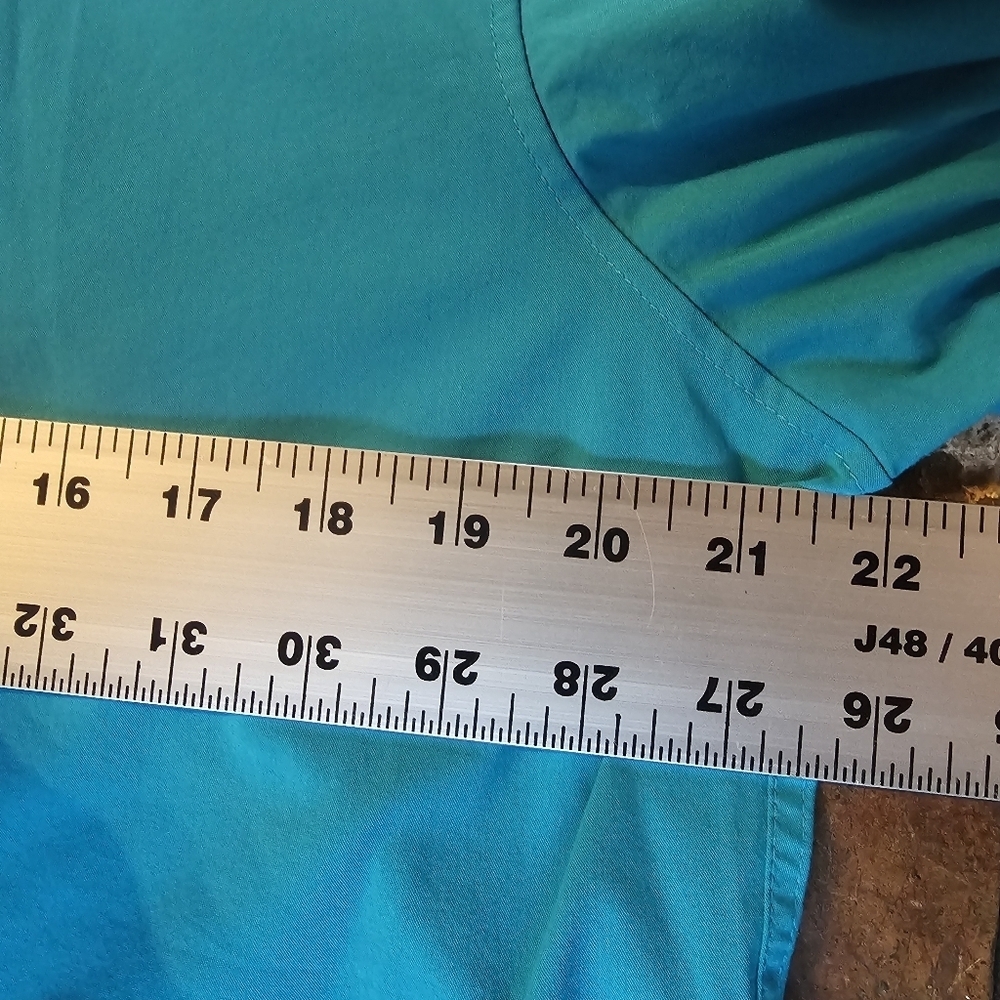VH Flex Slim Fit Mens Dress Shirt Blue Green, Stretch, Size L 16-16 1/2 36-37 - Picture 13 of 14